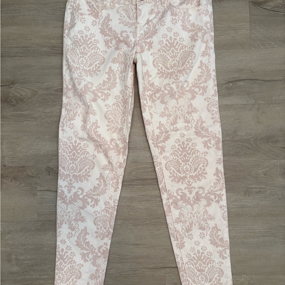 Pink Damask Patterned Pants - Picture 4 of 5